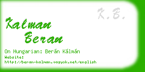 kalman beran business card
